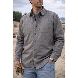 Brazos XL Flannel Lined Work Shacket Gray Utility Workwear Jacket Heavy Duty